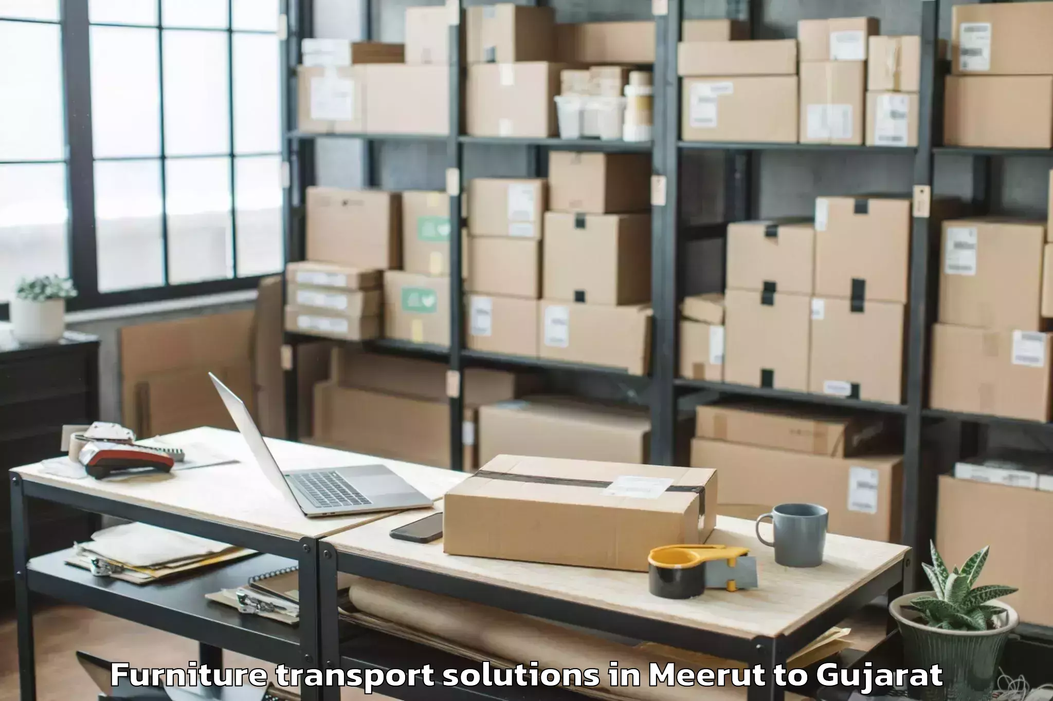 Easy Meerut to Sidhpur Furniture Transport Solutions Booking